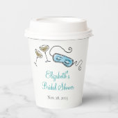 Midden-eeuwse Cocktailparty Handgeïllustreerd Unie Papieren Bekers (Voorkant)