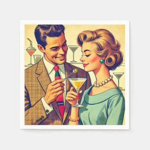 Midden eeuwse cocktailparty koppels - Verleiding Servet