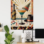 Midden-eeuwse Cocktailuur - Oud en Nieuw Poster (Thuiskantoor)