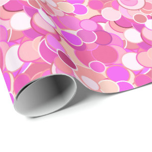 Midden-eeuwse confetti stippen - roze en koraal cadeaupapier