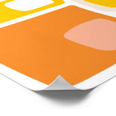 Midden-eeuwse funky geometrische vormen Oranje per Poster (Hoek)
