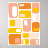 Midden-eeuwse funky geometrische vormen Oranje per Poster (Voorkant)