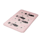 Midden-eeuwse gemiddelde retro atoomkatten op warm badmat (Gekanteld)
