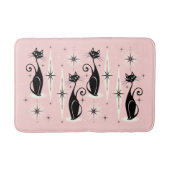 Midden-eeuwse gemiddelde retro atoomkatten op warm badmat (Voorkant)