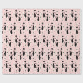 Midden-eeuwse gemiddelde retro atoomkatten op warm cadeaupapier (Vlak)