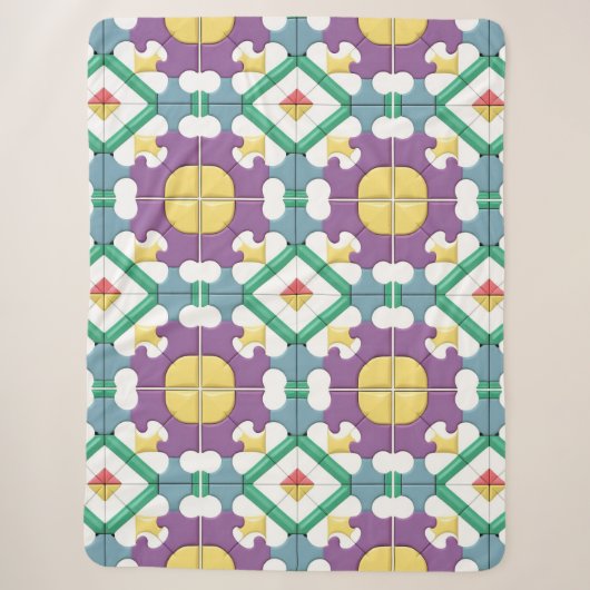 Midden eeuwse geometrie voor moderne interieurstij sherpa deken (Voorkant)