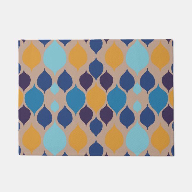 Midden-eeuwse Geometrische beige van 1960 Deurmat (Voorkant)