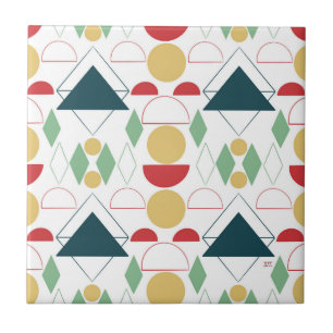 Midden-eeuwse geometrische kleurrijke keramische T Tegeltje