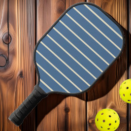 Midden-eeuwse gestreepte Capri blauwe kleur Pickleball Paddle