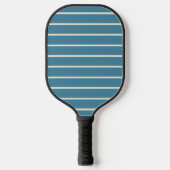 Midden-eeuwse gestreepte diepe aqua kleur pickleball paddle (Voorkant)