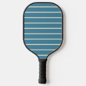 Midden-eeuwse gestreepte diepe aqua kleur pickleball paddle (Achterkant)