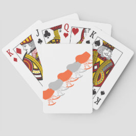 Midden-eeuwse grijze stoel silhouet met patroon pokerkaarten