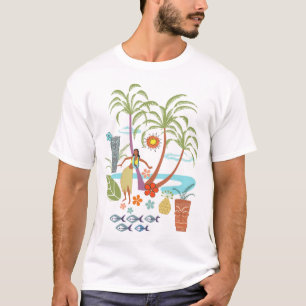 Midden-eeuwse Hawaiian Retro T-shirt
