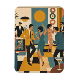 Midden Eeuwse Hippe Martini Dansfeest Magneet