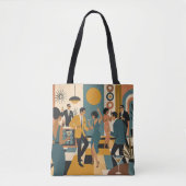 Midden Eeuwse Hippe Martini Dansfeest Tote Bag (Voorkant)