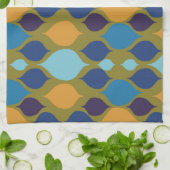 Midden-eeuwse jaren '60: Geometrisch Groen Theedoek (Gevouwen)