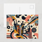 Midden Eeuwse Jazz Age Psychedelische Trio Briefkaart (Voorkant / Achterkant)