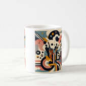 Midden Eeuwse Jazz Age Psychedelische Trio Koffiemok (Voorkant rechts)