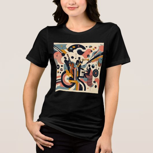 Midden Eeuwse Jazz Age Psychedelische Trio Tri-Blend Shirt (Voorkant)