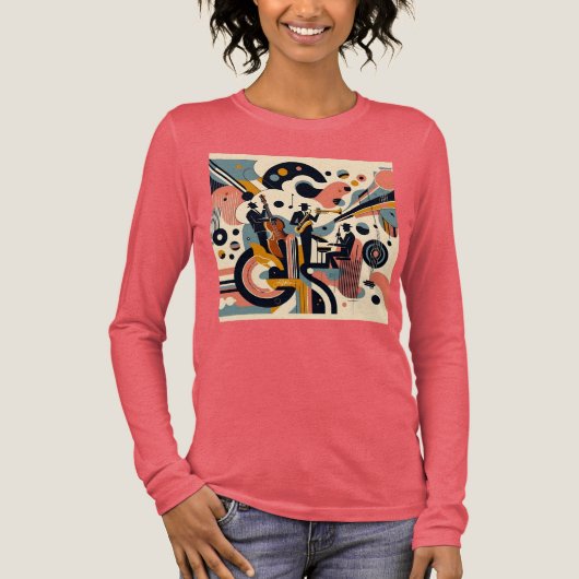 Midden Eeuwse Jazz Age Psychedelische Trio Tri-Blend Shirt (Voorkant)