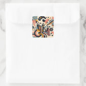 Midden Eeuwse Jazz Age Psychedelische Trio Vierkante Sticker (Tas)