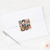 Midden Eeuwse Jazz Age Psychedelische Trio Vierkante Sticker (Envelop)