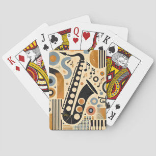 Midden Eeuwse Jazz Leeftijd Minimalistische Kunst Pokerkaarten