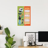 Midden-eeuwse kattenkalender Keukenposter Poster (Thuiskantoor)