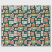 Midden-eeuwse kerstcadeaus cadeaupapier (Vlak)