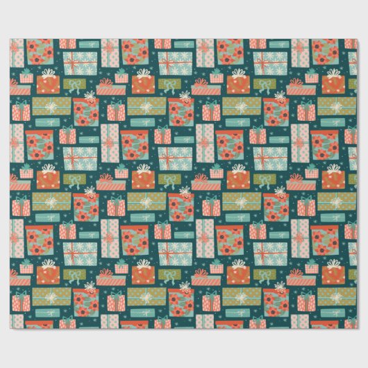Midden-eeuwse kerstcadeaus cadeaupapier (Vlak)