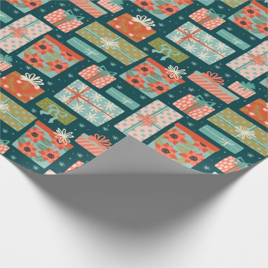 Midden-eeuwse kerstcadeaus cadeaupapier (Hoek)