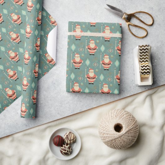 Midden-eeuwse Kerstman 6-7 Meme Retro Cadeaupapier (Crafts)