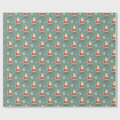 Midden-eeuwse Kerstman 6-7 Meme Retro Cadeaupapier (Vlak)