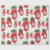 Midden-eeuwse kerstmis Mittens Cadeaupapier (Vlak)