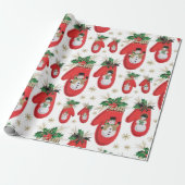 Midden-eeuwse kerstmis Mittens Cadeaupapier (Uitgerold)