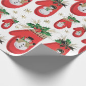 Midden-eeuwse kerstmis Mittens Cadeaupapier (Hoek)