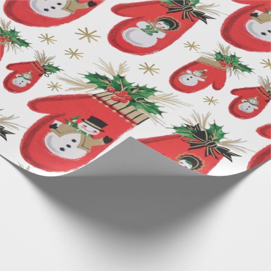 Midden-eeuwse kerstmis Mittens Cadeaupapier (Hoek)