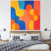 Midden-eeuwse kleuren canvas afdruk (Insitu (Slaapkamer))