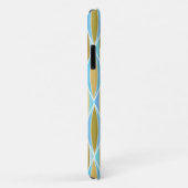 Midden-eeuwse lintprint - blauw en neutraal Case-Mate iPhone case (Achterkant/rechts)