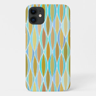 Midden-eeuwse lintprint - blauw en neutraal iPhone 11 hoesje