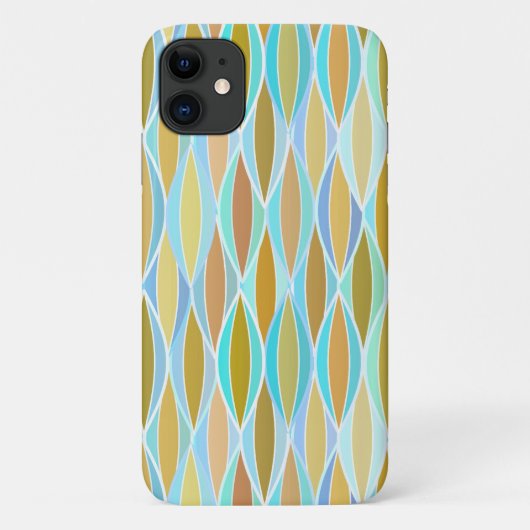 Midden-eeuwse lintprint - blauw en neutraal Case-Mate iPhone case (Achterkant)