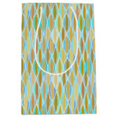 Midden-eeuwse lintprint - blauw en neutraal medium cadeauzakje (Voorkant)