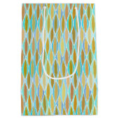Midden-eeuwse lintprint - blauw en neutraal medium cadeauzakje (Achterkant)