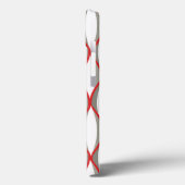 Midden-eeuwse lintprint - grijs, wit, rood Case-Mate iPhone case (Achterkant / Links)