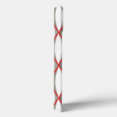 Midden-eeuwse lintprint - grijs, wit, rood Case-Mate iPhone case (Achterkant / Rechts)