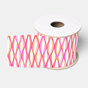 Midden-eeuwse lintprint - koraal en roze grosgrain lint