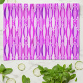 Midden-eeuwse lintprint - orchidee en violet theedoek (Gevouwen)