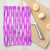 Midden-eeuwse lintprint - orchidee en violet theedoek (Quarter Fold)