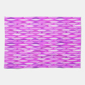 Midden-eeuwse lintprint - orchidee en violet theedoek (Horizontaal)