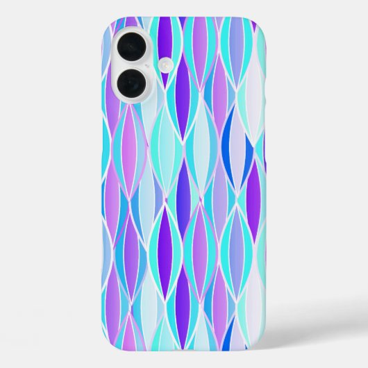 Midden-eeuwse lintprint - paars en aqua Case-Mate iPhone case (Achterkant)